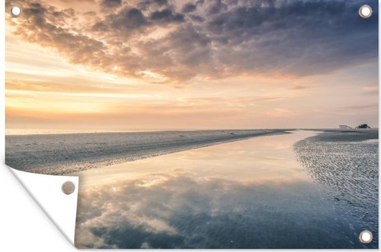 Tuinposter - Tuindoek - Tuinposters buiten - Duitsland - Waddenzee - Lucht - 120x80 cm - Tuin