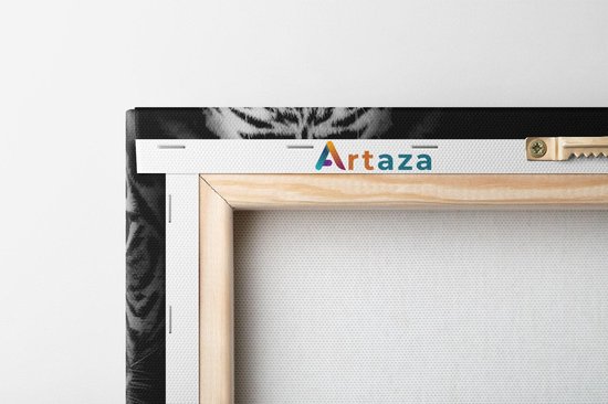 Artaza - Peinture sur toile - Tête de tigre - Tigre - Zwart Wit - 30x30 - Klein - Photo sur toile - Impression sur toile