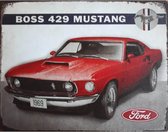 Metalen wandbord Ford Mustang Boss 429 1969 - 30 x 38 cm