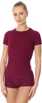 Brubeck | Dames Thermo Active Ondershirt met Merino Wol - Naadloos -  T-Shirt - Paars XL