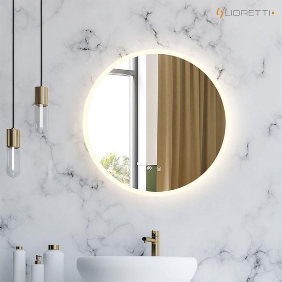 Lioretti® LED Spiegel | Rond | Badkamerspiegel | Condensvrij | 60cm | Lamp  Verlichting... | bol.com