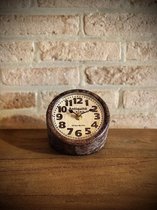 Clock Table Antiquité de Paris 19 cm hoog - tafelklok - uurwerk - horloge - industriestijl - vintage - industrieel - klok - tafel - metaal - cadeau - geschenk - relatiegeschenk - kerst - nieu