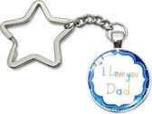 Sleutelhanger voor vader - I love you Dad - Vaderdag Kado - Cadeau - Liefste papa geschenk - Cadeautjes Mannen - Gratis Verzonden