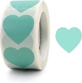 Sluitsticker - Sluitzegel – Mint Groen / Licht Blauw - hart / hartje | Trouwkaart - Geboortekaart - Envelop | Harten | Envelop stickers | Cadeau - Gift - Cadeauzakje - Traktatie |