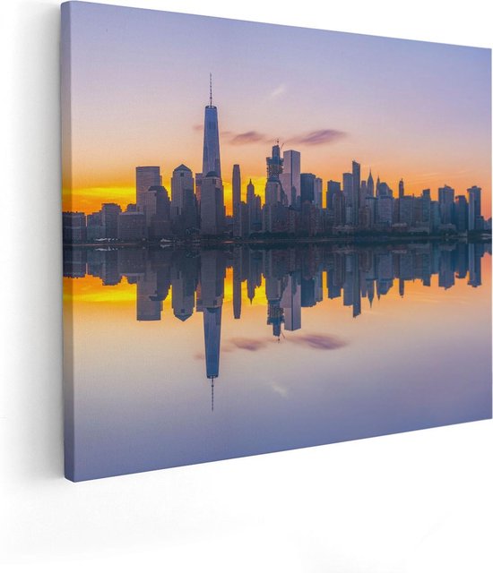 Artaza - Peinture sur toile - Skyline de New York au lever du soleil - 100x80 - Groot - Photo sur toile - Impression sur toile