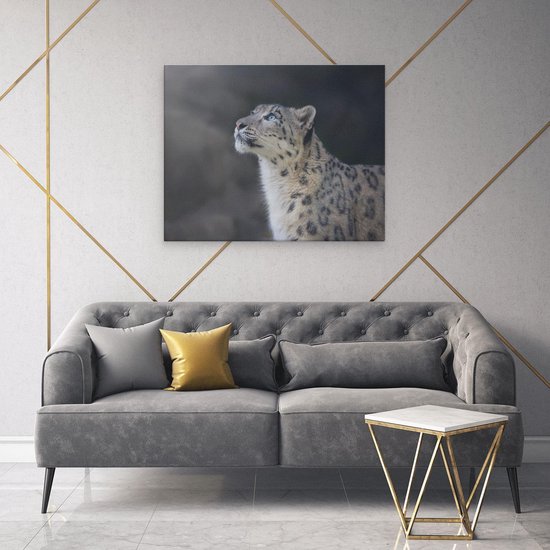 Artaza Peinture sur Toile Léopard aux Yeux Bleus - 100x80 - Groot - Photo sur Toile - Impression sur Toile