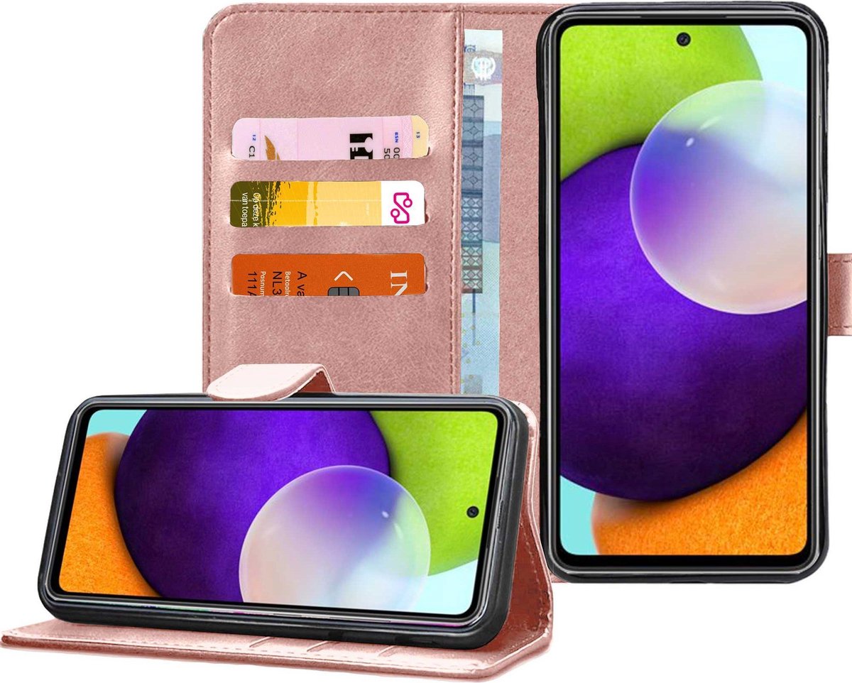 Hoesje geschikt voor Samsung Galaxy A52 / A52s - Book Case Portemonnee Hoesje Roségoud