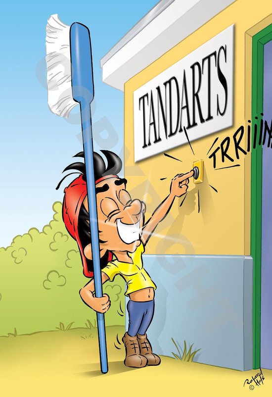 POSTER Cartoon - Dentiste, Hygiéniste Dentaire, Orthodontiste - Sonnette - 42 x 59,4 cm (A2) par Roland Hols