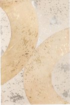 J-Line Kader Rechthoek Cirkel Leder Beige/Goud Large