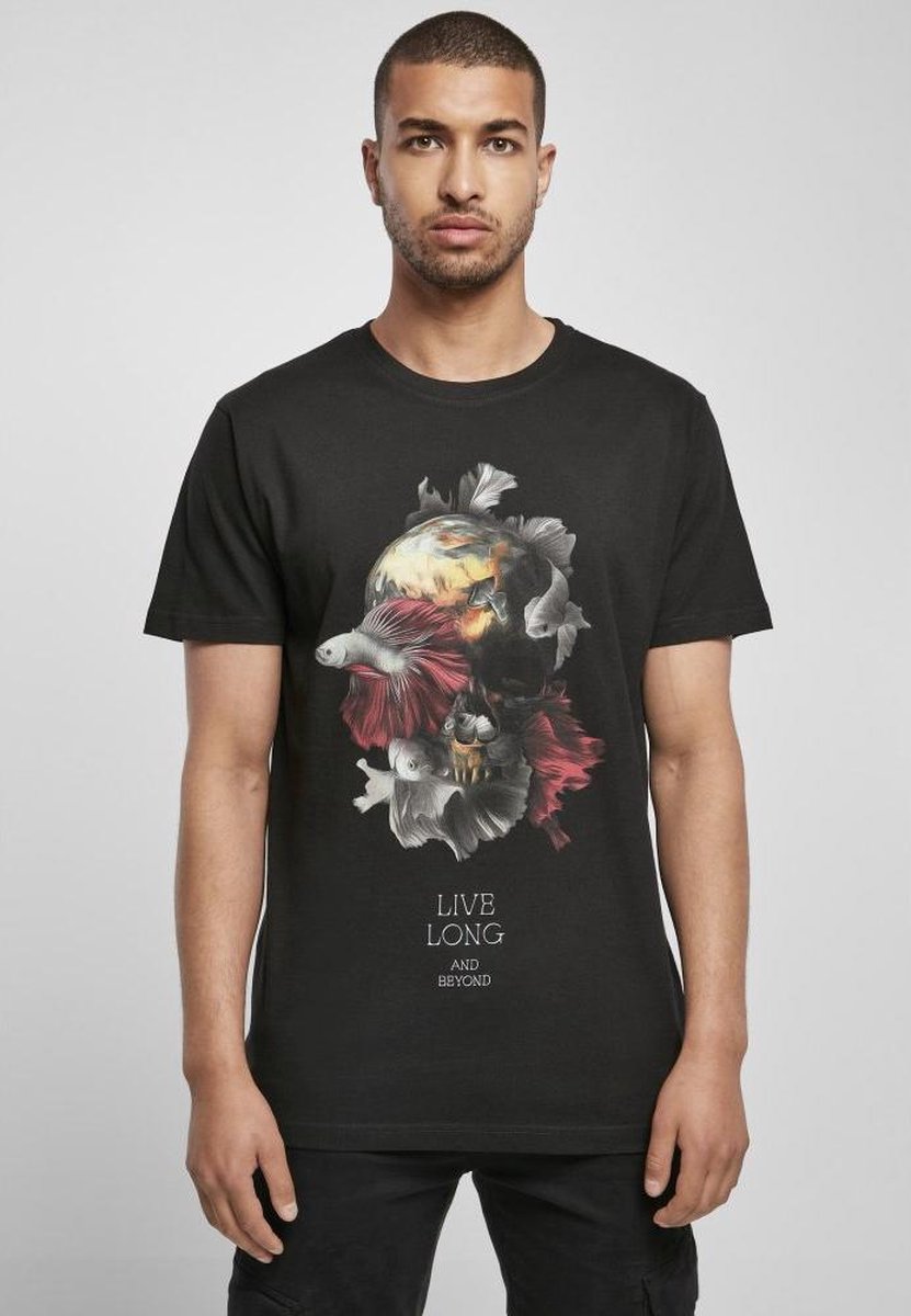 Mister Tee Skull Fish Heren T-shirt XS Zwart