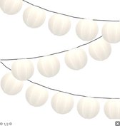 Lampionpakket - Nylon Wit - 20-delig - incl. LED string - feestverlichting - weerbestendig - led verlichting - lampionnen - lampionwebshop -