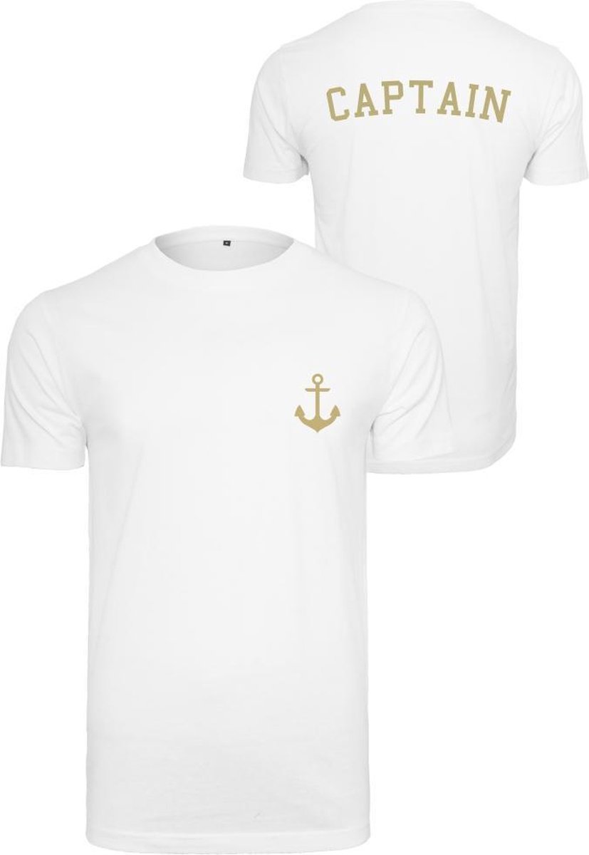 Mister Tee Captain Heren T-shirt XS Wit