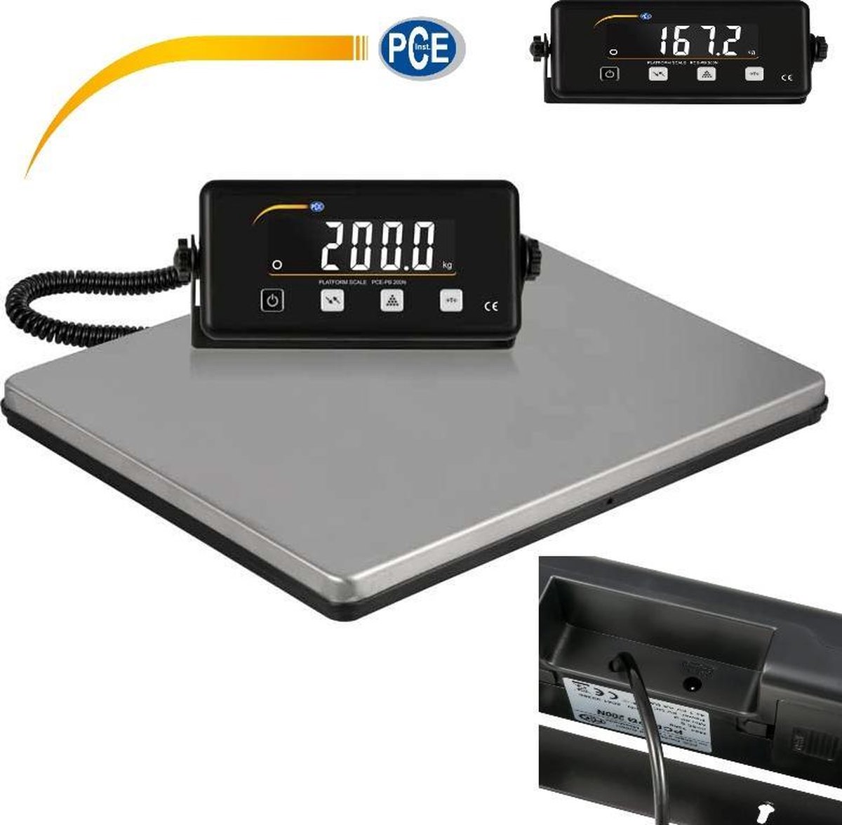 Pakketweegschaal PCE-PB 200N - tot 200 kg - telfunctie - resolutie: 0,1 kg - PCE Instruments