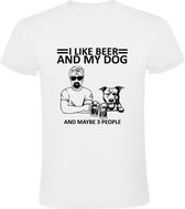 I LIKE MY BEER AND DOG | Heren T-shirt | Wit | Bier | Hond | Huisdieren | Grappig | Cadeau