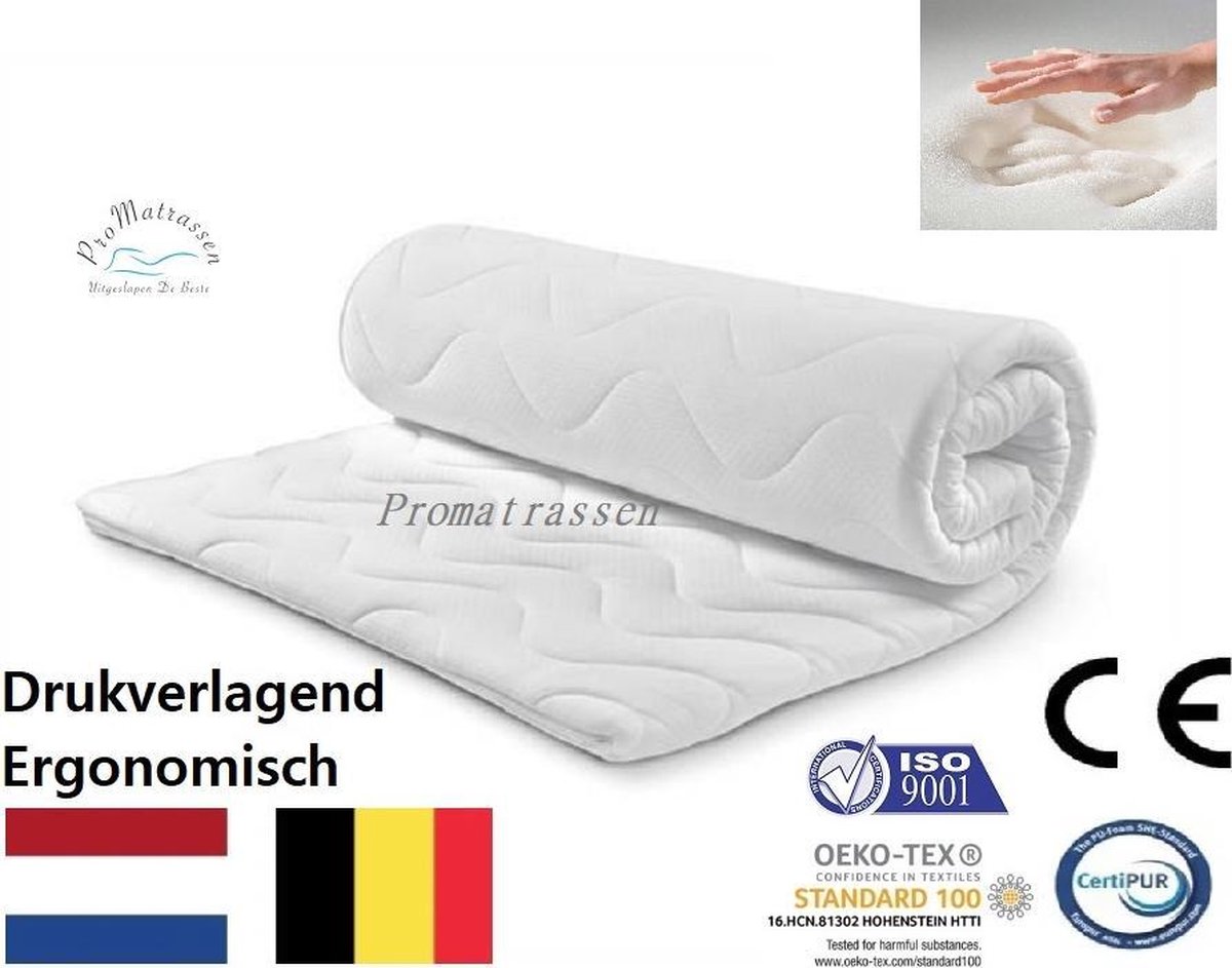Topdek matras -Topper -Topdekmatrassen - Nasa Topdek - Memory - Traagschuim - 160x180 - Nasa/Visco-7cm dik