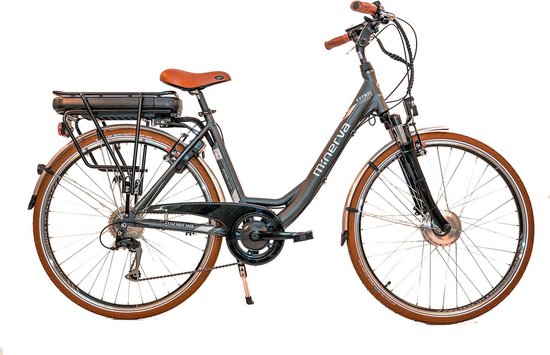 vélo électrique pour femme Minerva moteur de roue avant gris foncé | bol.com