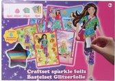 knutselset glitterkleding blauw 31-delig