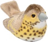 knuffel lijster met geluid 15 cm pluche bruin
