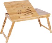 Segenn's Verstelbare Bamboe Laptoptafel - Notebooktafel - Bedtafel - Lap Bureaus om te Lezen of Ontbijten en Tekentafel - In Hoogte Verstelbaar - Opvouwbaar - 55 x 35 x 29 cm