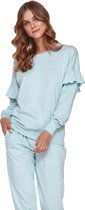 Doctor Nap Katoenen Pyjama Dames Volwassenen | Lange Mouw Lange Broek | Winter Pyama Dames Volwassenen | Frullen Pool Blue PM.4351 XL