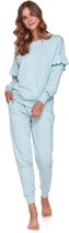 Doctor Nap Katoenen Pyjama Dames Volwassenen | Lange Mouw Lange Broek | Winter Pyama Dames Volwassenen | Frullen Pool Blue PM.4351 M