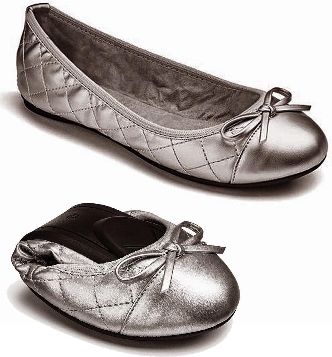 Sorprese – ballerina schoenen dames – Butterfly twists Olivia Pewter Silver – maat 38 - ballerina schoenen meisjes - Cadeau
