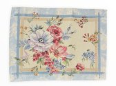 Tafelloper - Placemat - luxe gobelinstof - Peonia - Pioenroos