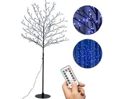 Kerstbloesem - Kerstboom - Kerstversiering - Christmas - Lichttakken - lichtjesboom, Kerstverlichting - 220 cm - 220 LED's, blauwe verlichting - met afstandsbediening