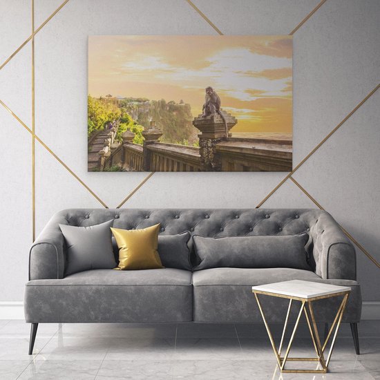 Artaza Peinture Sur Toile Singe Au Temple D'Uluwatu À Bali - 120x80 - Groot - Photo Sur Toile - Impression Sur Toile