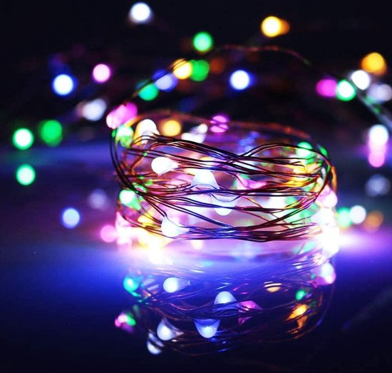 Guirlande lumineuse - Guirlande lumineuse - Guirlande lumineuse à LED - avec 5M 100LED en colorants sur piles - String lumineuse de Éclairage de Noël - Sfeerverlichting - Lumière romantique