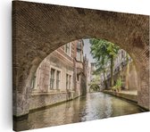 Artaza - Peinture sur toile - Canal à Utrecht sous le pont - 120x80 - Groot - Photo sur toile - Impression sur toile