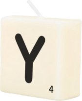 kaars Scrabble letter Y wax 2 x 4 cm zwart/wit