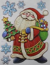 sticker kerstman 31 x 38 cm PVC rood