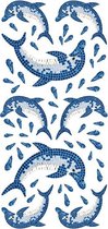 muurstickers Dolphins Mosaic 15 x 31 cm 54-delig