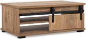 Table Basse avec Porte Coulissante L100 cm - Manzano