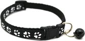 Kattenhalsband met belletje - Verstelbaar - 19 / 32 cm - Kattenbandje - Halsband kat - Cat - Kitten - Katten halsband - Zwart