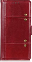 iPhone SE 2020 Book Case Hoesje met Magnetische Sluiting - PU Leer - Pasjeshouder - TPU - Apple iPhone SE 2020 - Rood