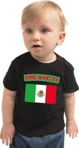 Mexico baby shirt met vlag zwart jongens en meisjes - Kraamcadeau - Babykleding - Mexico landen t-shirt 62 (1-3 maanden)