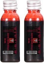 Set van 2x stuks fles vloeibaar horror nepbloed schmink 30 ml - Halloween verkleed accessoires/make-up