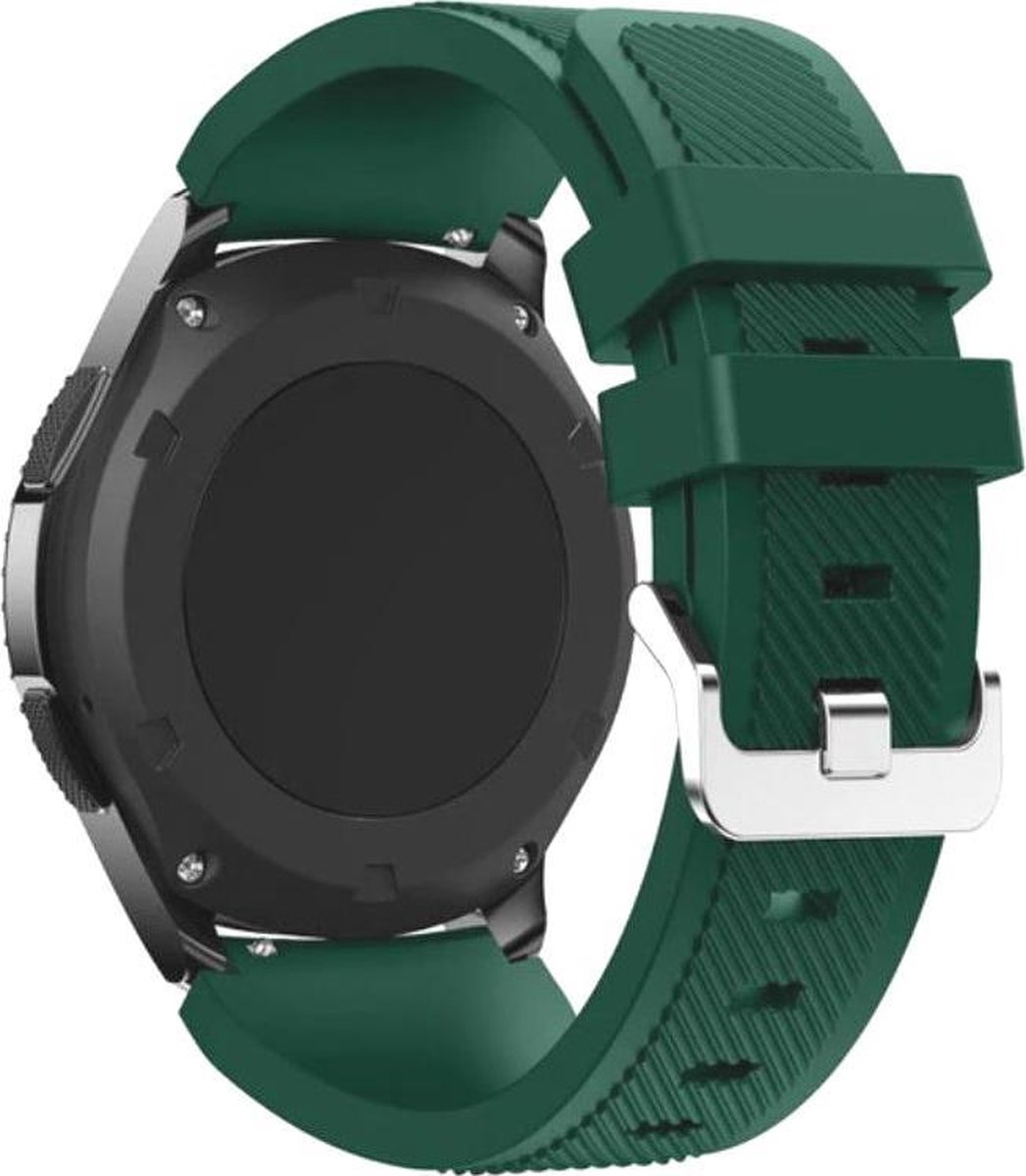 Siliconen Bandje - Geschikt voor 22 mm Smartwatches - Donkergroen