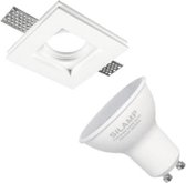 Spot GU10 Square LED White 100x100mm LED met LED-lamp 6W - Warm wit licht - Overig - Wit - Unité - Wit Chaud 2300k - 3500k - SILUMEN