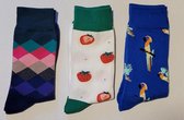 Crazy Soxx - 3 paar vrolijke Sokken - Grappige Sokken - Funny Socks - Humor - Happy