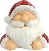 kerstman 10 x 12 cm keramiek rood