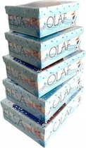 opbergdozen Frozen meisjes blauw/wit 5 stuks