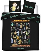 dekbedovertrek Rick & Morty 240 x 220 cm zwart