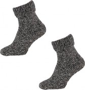 huissokken wol/polyamide zwart 2-pack maat 35-38