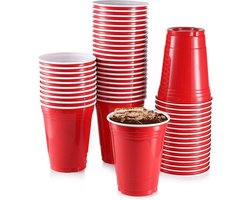 Red cups - 50stuk(s) - 475ml - Party Cups  - Drankspel - Beerpong Bekers - Beerpong - Plastic Bekers