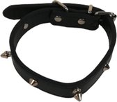Honden halsband - REX - Zwart - Kunstleer - Verstelbaar - Hond