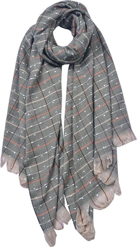 Juleeze Wintersjaal Dames 70x190 cm Groen Synthetisch Wintershawl