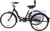 Greewheel® Driewieler Met Comfortabele Rugleuning - Fiets - Boodschappenfiets - Trike - Driewielers Volwassenen - Met Mand - 26 Inch Wielen - 7 Versnellingen